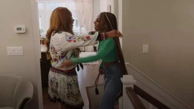 Saint Laurent Rive Gauche Shopper Tote Canvas Small worn by Candiace Dillard as seen in The Real Housewives of Potomac (S08E16)