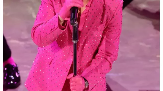 Pink Bedazzled Suit worn by Ryan Gosling in Ryan Gosling sings 'I'm Just Ken' at the 96th Oscars with Slash