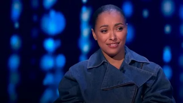 Alaïa Mo­to­cy­cle Jack­et worn by Kat Graham as seen in Name That Tune (S03E12)