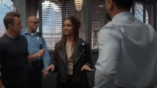 AllSaints Cargo Leather Jacket worn by Wayne Pascal (Alisha-Marie Ahamed) as seen in Alert: Missing Persons Unit (S02E01)
