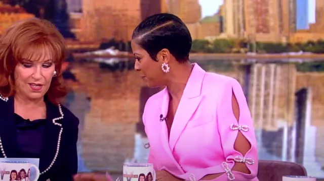 Mach And Mach Cut-Out Em­bell­ished Wool Mi­ni Blazer Dress worn by Tamron Hall as seen in The View on  March 12, 2024