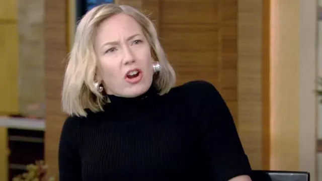 Dorothee Schumacher Funnel-Neck Plissé Midi Dress worn by Carrie Coon as seen in LIVE with Kelly and Mark on  March 12, 2024