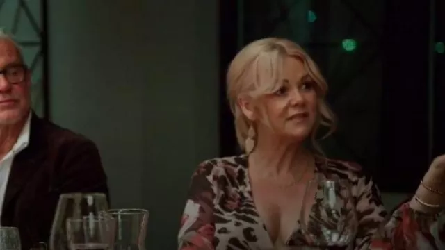 Venus Cutout Detail Printed Gown worn by Andrea Thompson as seen in Married at First Sight (S11E28)