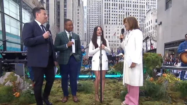 Zara Straight Felt Texture Coat worn by Hoda Kotb as seen in Today on March 15, 2024