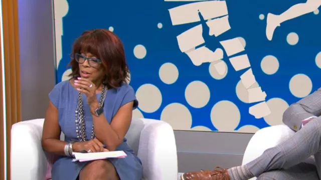 Worth Tweed Texture Paneled Tailored Lined Cap Sleeve Sheath Dress worn by Gayle King as seen in CBS Mornings on March 18, 2024
