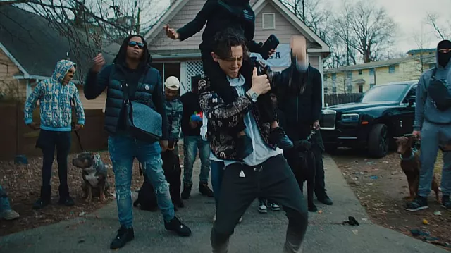 Jean Luxor noir et blanc cassé de Rick Owens DRKSHDW porté par Lil Mabu dans BIG DOG SH*T de Lil Mabu x Lil RT (clip officiel)