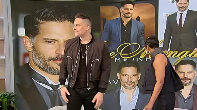 Rick Owens Blouson aviateur Bauhaus noir porté par Joe Manganiello vu à Tamron Hall le 19 mars 2024