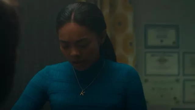 Topshop Chunky Initial K Necklace worn by Kitty (Kim Adis) as seen in Get Even (S01E03)