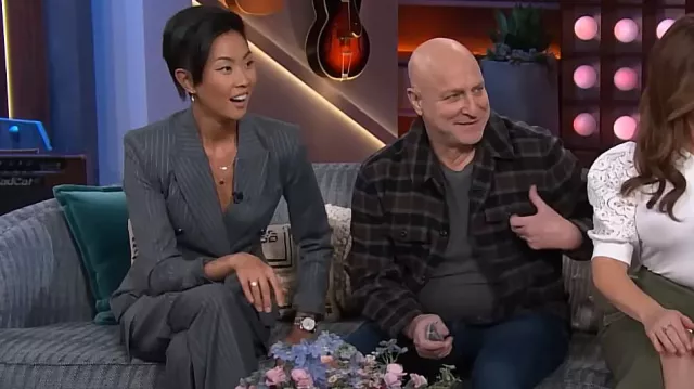Ramy Brook Noa Pin­striped Pants worn by Kristen Kish as seen in The Kelly Clarkson Show on March 19, 2024