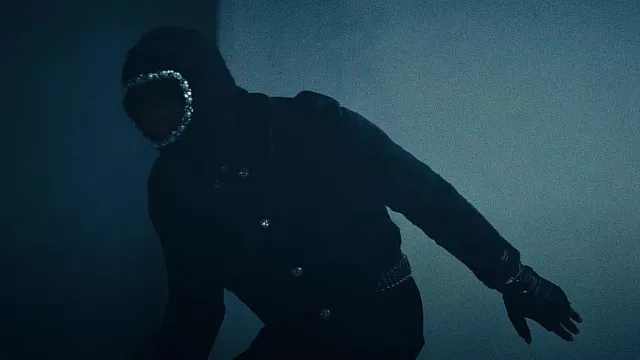 Prada Black Shearling Crystal Button Cropped Jacket worn by Gunna in Prada Dem (feat. Offset) [Official Video]