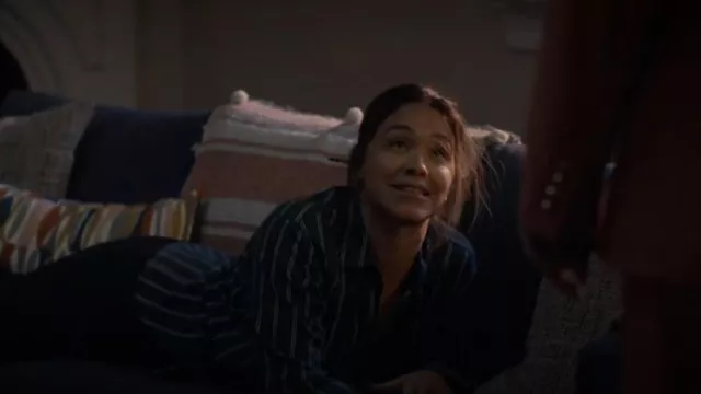 H&M Long-Sleeved Satin Blouse worn by Nell Serrano (Gina Rodriguez) as seen in Not Dead Yet (S02E06)
