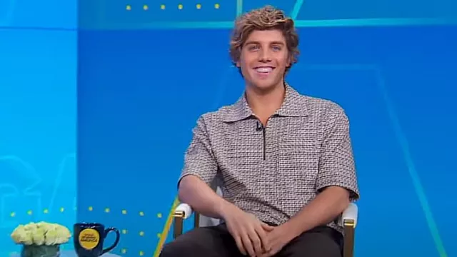 General Admission Quar­ter Zip Shirt worn by Lukas Gage as seen in Good Morning America on March 21, 2024