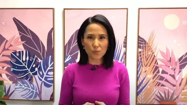J. Crew Crewneck sweater with Shoulder Buttons worn by Vicky Nguyen as seen in Today on March 21, 2024