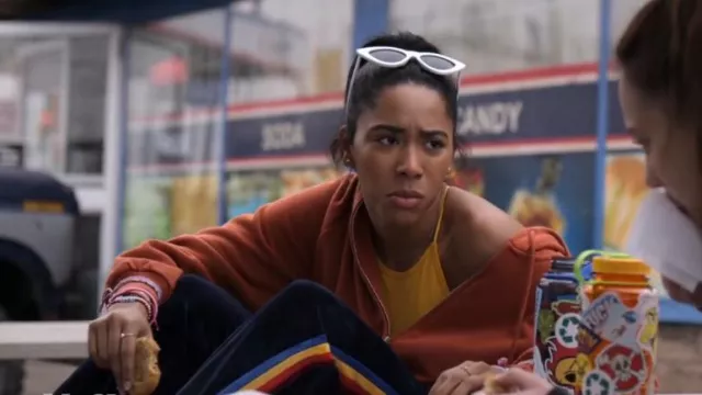 Garage Clothing Oversized Zippie worn by Addy Hanlon (Herizen Guardiola) as seen in Dare Me (S01E02)