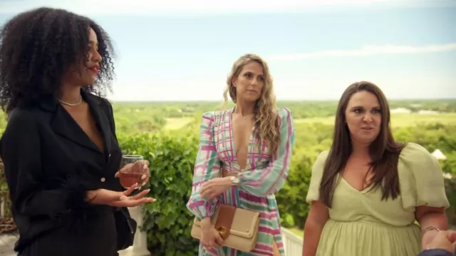 Jonathan Simkhai Cadence Pear Variegated Mini Dress worn by Bianca D'alessio as seen in Selling the Hamptons (S02E01)