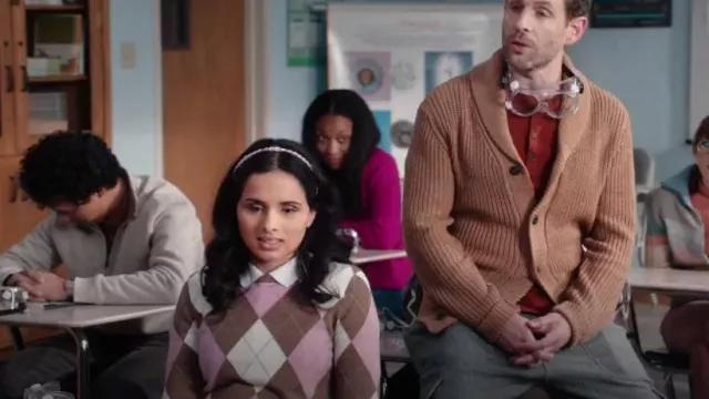 Brooks Brothers Sweater Camel worn by Mia (Jessica Garza) as seen in A.P. Bio (S04E01)