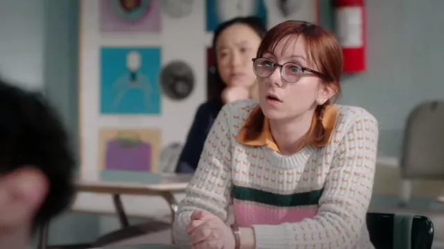 Pull Madewell Barfield porté par Heather (Allisyn Snyder) comme on le voit dans A.P. Bio (S04E06)