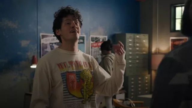 Urban Outfitters Wu-Tang Clan Tiger Long Sleeve Tee worn by Tommy (Miguel Pinzon) as seen in Woke (S02E04)