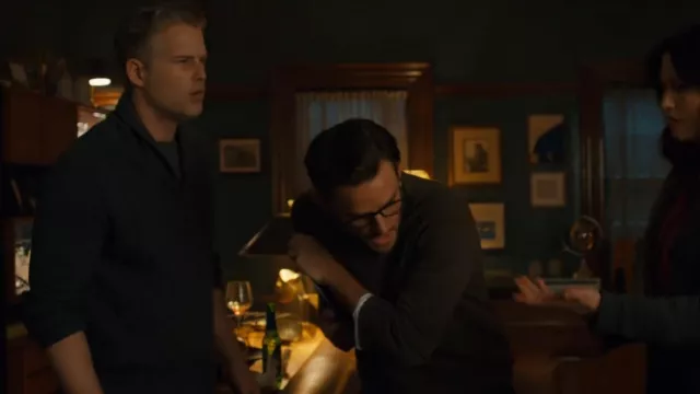 Le 31 Embossed Knit Shawl Collar Sweater worn by Nick Oates (Kerry James) as seen in The Way Home (S02E09)