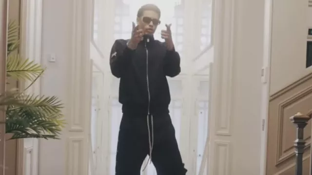 Balenciaga Black Rectangular Everyday Sunglasses worn by Jay Critch in Loaf (Official Video)