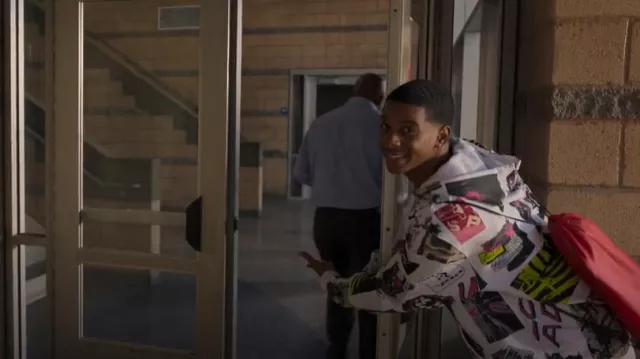 Guess Finch Terry Digital Vibes Hoodie worn by Jamal Turner (Brett Gray) as seen in On My Block (S04E02)