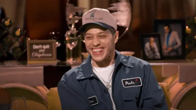 Peels Standard Jacket in Navy worn by Pete Davidson as seen in Hart to Heart (S02E01)