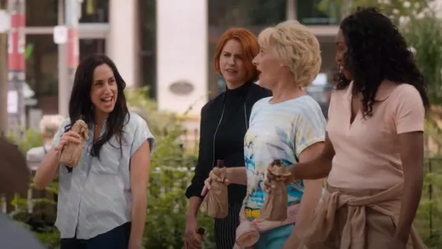 Rails Lex Shirt worn by Kate Foster (Catherine Reitman) as seen in Workin' Moms (S06E04)