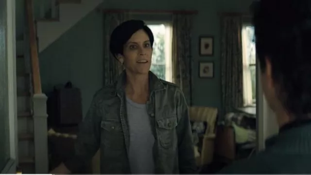 Anthony Thomas Melillo Schoolboy Slub Tee worn by Dr. Sarah Gunning (Annabeth Gish) as seen in Midnight Mass (S01E02)