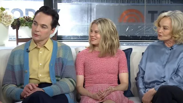 Corridor Blow Up Plaid Cardigan worn by Jim Parsons as seen in Today on March 29, 2024