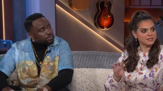 Todd Snyder La camisa corta de los girasoles del Met Van Gogh usada por Brian Tyree Henry como se ve en The Kelly Clarkson Show el 29 de marzo de 2024