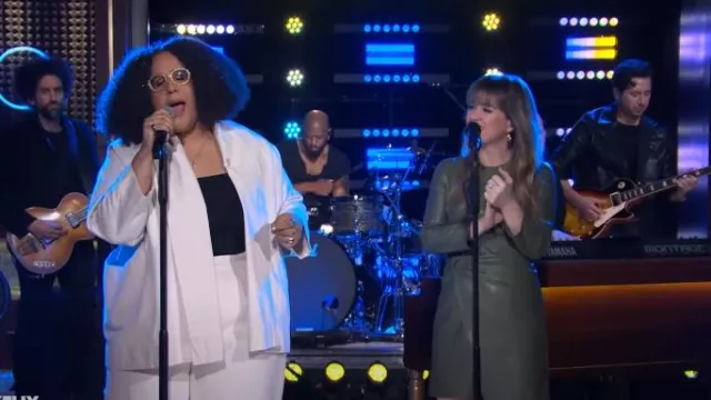 Shoshanna Rhea Dress worn by Kelly Clarkson as seen in The Kelly Clarkson Show on March 29, 2024