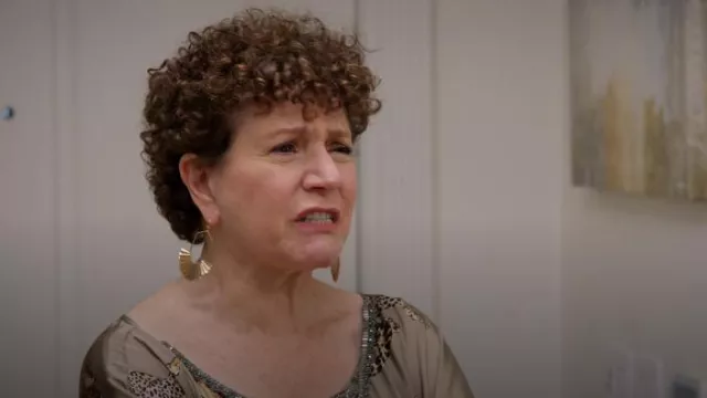 Panacea Gold Plated Sunray Drop Earrings worn by Susie Greene (Susie Essman) as seen in Curb Your Enthusiasm (S12E09)