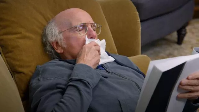 James Perse Vintage Cotton Zip-Front Hoodie worn by Larry David (Larry David) as seen in Curb Your Enthusiasm (S12E09)