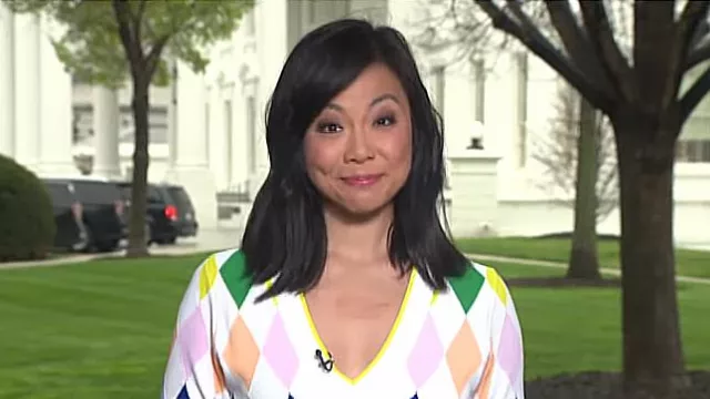 Kate Spade Spring Ar­gyle Sweater worn by Weijia Jiang as seen in CBS Mornings on March 31, 2024