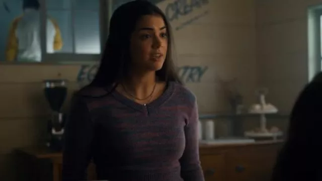 Garage Ivy Space Dye Cropped V-Neck Sweater worn by Alice Dhawan (Sadie Laflamme-Snow) as seen in The Way Home (S02E10)