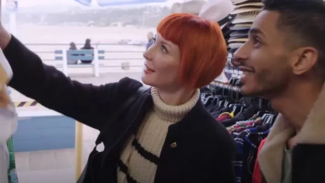 Pull à col roulé rayé Zara porté par Nicole comme on le voit dans 90 Day Fiancé : Happily Ever After ? (S08E03)