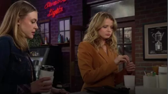 Significant Other Elka Dress in Caramel worn by Summer Newman (Allison Lanier) as seen in The Young and the Restless on April 1, 2024