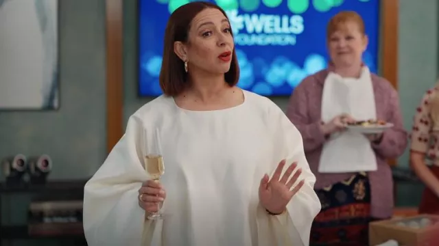 The Row Dalel Silk Satin Top worn by Molly Novak (Maya Rudolph) as seen in Loot (S02E02)