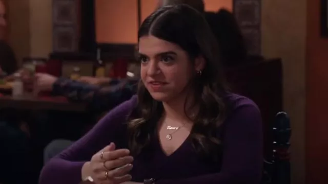 C by Bloomingdale's V-Neck Cashmere Sweater worn by Mayan (Mayan Lopez) as seen in Lopez vs Lopez (S02E01)