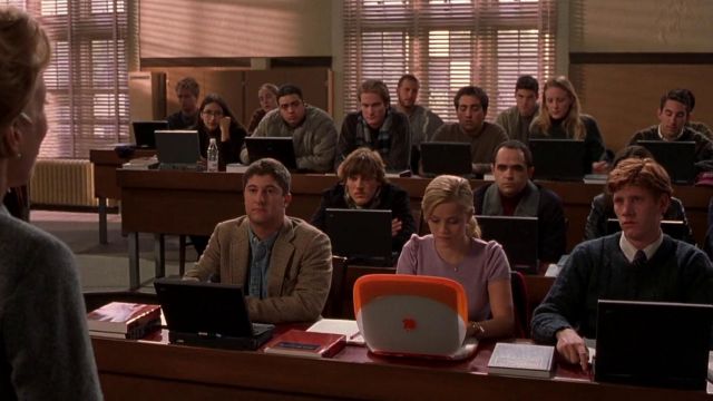 The Apple computer iBook orange used by Elle Woods (Reese Witherspoon) in legally blond