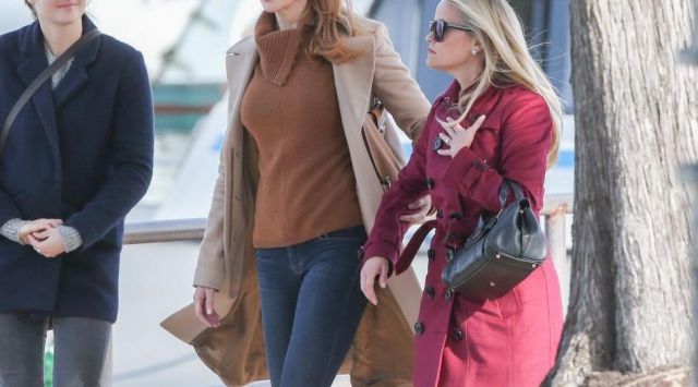 TV Series Big Little Lies Reese Witherspoon Red Trench Coat