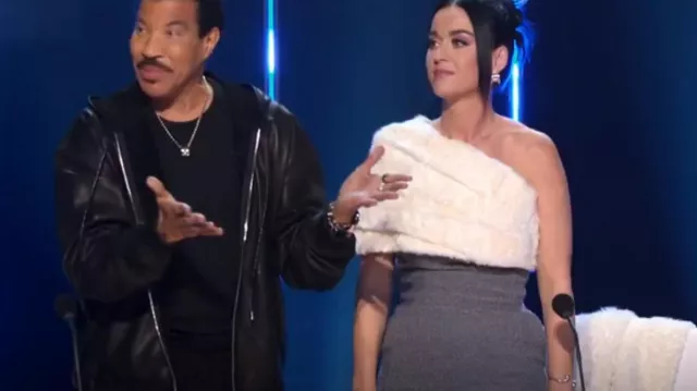 Bottega Veneta Wool Mi­ni Dress worn by Katy Perry as seen in American Idol (S22E06)