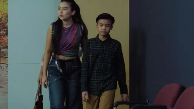 We The Free Moxie Low Rise Splatter Pull On Barrel Jeans worn by Khia Pham (Zoriah Wong) as seen in Run the Burbs (S03E13)