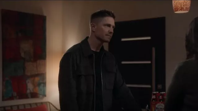 Frame Modern Flannel Zip Jacket worn by Tim Bradford (Eric Winter) as seen in The Rookie (S06E05)