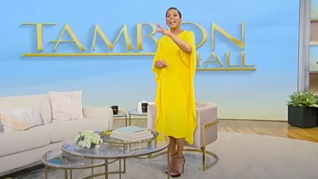 Max Mara Cady Dress with Draping worn by Tamron Hall as seen in Tamron Hall Show on April 4, 2024