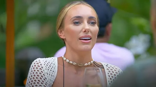 Shein 1pcs Summer Beach Shell Pendant Tiny Beads Necklace worn by Amber Turner in The Only Way Is Essex (S33E02)