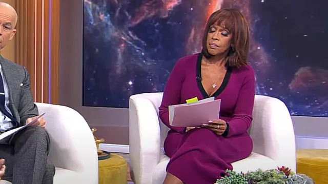 Robe Ronny Kobo Mirella portée par Gayle King comme on le voit dans CBS Mornings le 4 avril 2024