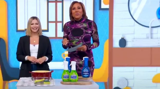 Robe Alto Fuzzi Abito Collo portée par Robin Roberts vue dans Good Morning America le 4 avril 2024