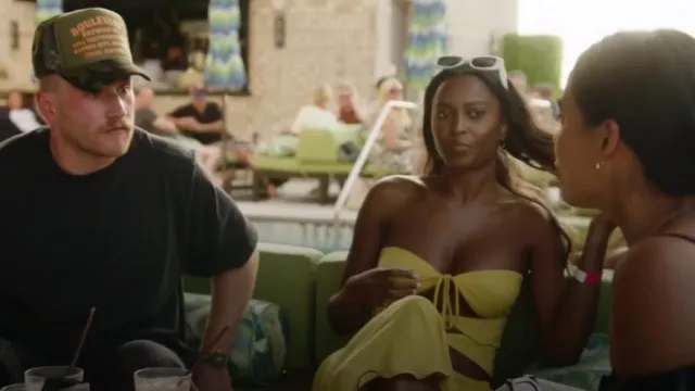 Siedres Yellow Sunny Camisole worn by Ciara Miller as seen in Summer House (S08E07)