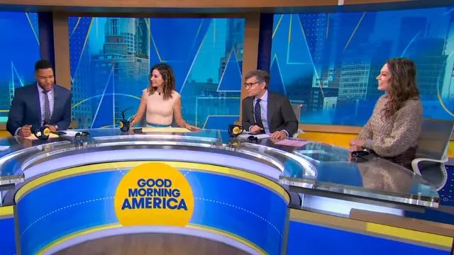 Veronica Beard Carabella Pants en Chicorée porté par Ginger Zee comme on le voit dans Good Morning America le 5 avril 2024